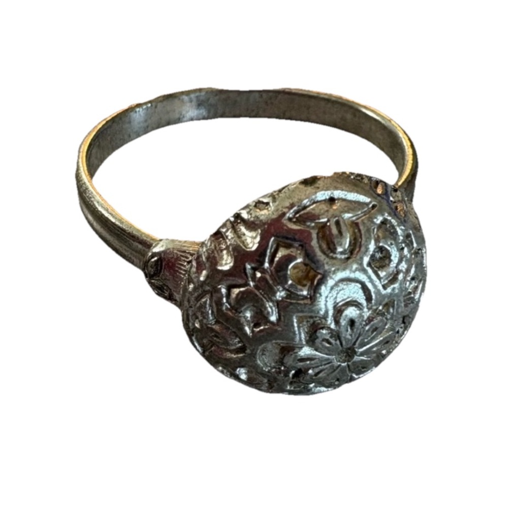 Intricate Bulb Silver Adjustable Ring - image 1